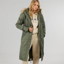 Womens Skylar Parka Coat Khaki