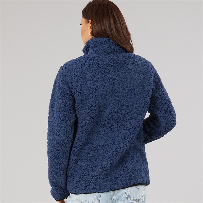 Womens Edition Sherpa Fleece Jacket Navy - Image 2