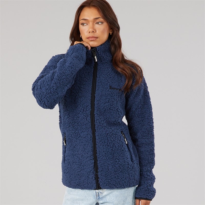 Womens Edition Sherpa Fleece Jacket Navy - Image 3