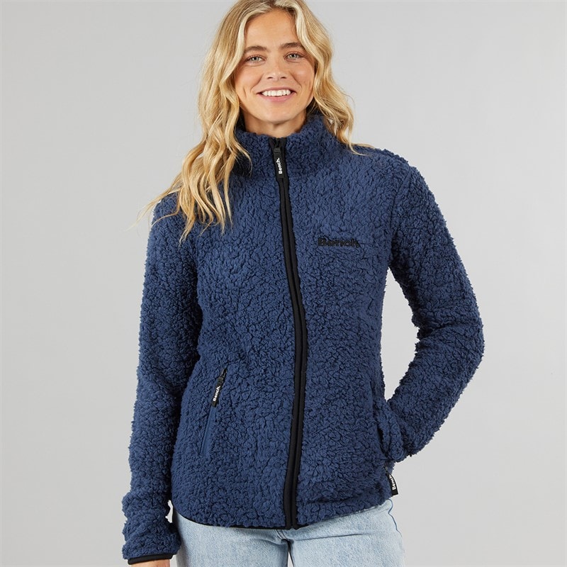 Womens Edition Sherpa Fleece Jacket Navy - Image 5