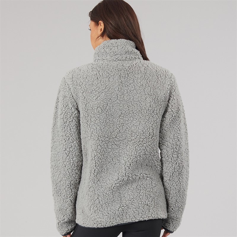 Womens Edition Sherpa Fleece Jacket Grey - Image 2