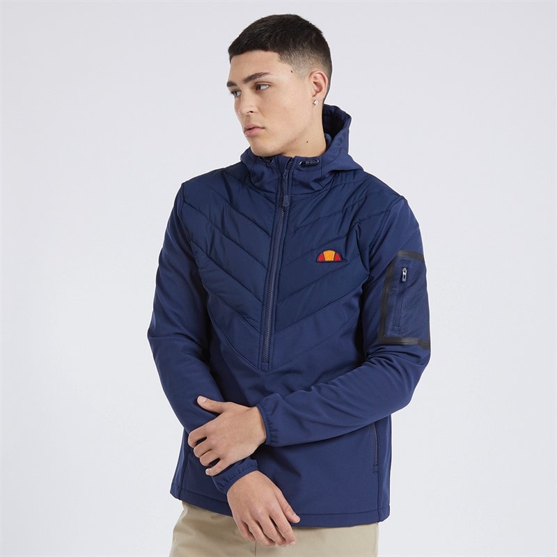 Mens Angiolo Hybrid Half Zip Jacket Navy - Image 5