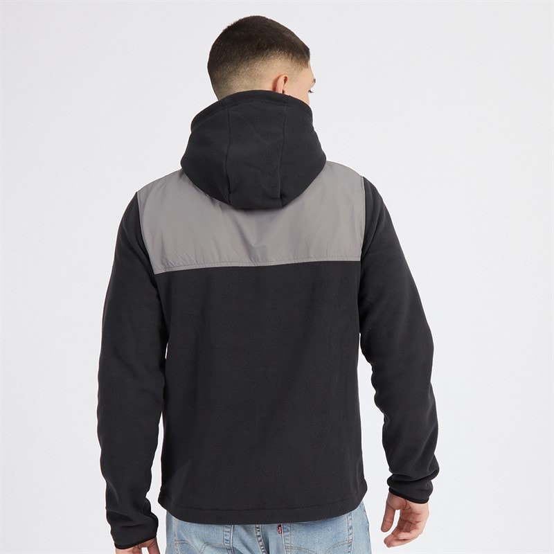 Mens Drago Hooded Fleece Jacket Black - Image 2