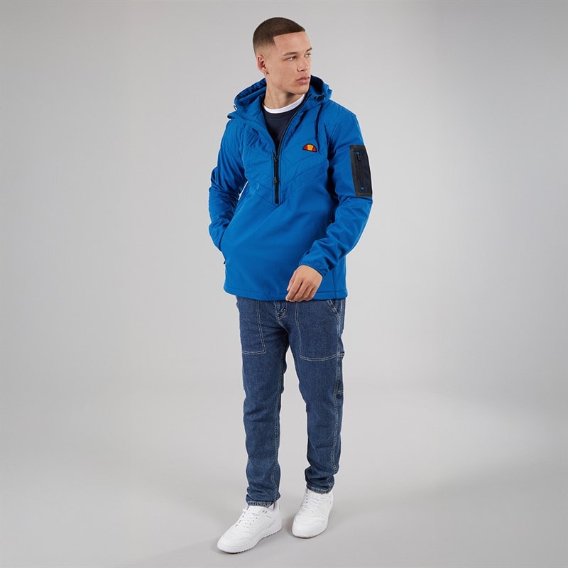 Mens Angiolo Hybrid Half Zip Jacket Blue - Image 4