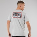 Mens Benzina Heritage Back Logo T-Shirt Grey Marl