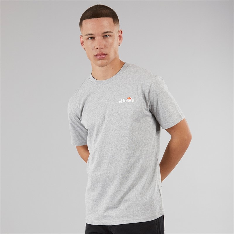 Mens Benzina Heritage Back Logo T-Shirt Grey Marl - Image 2