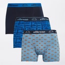 Mens Three Pack Boxer Trunks Blue/Navy