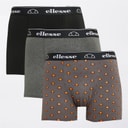 Mens Three Pack Boxer Trunks Black/Charcoal/Red