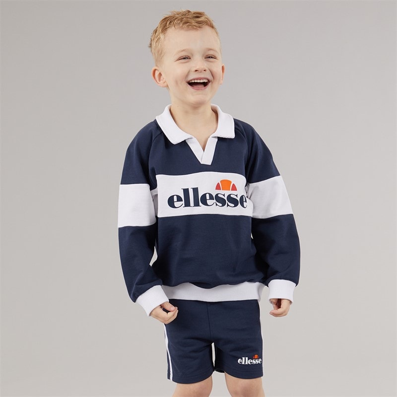 Boys Ludovico Rugby Style Sweatshirt And Shorts Set Navy 429 - Image 1