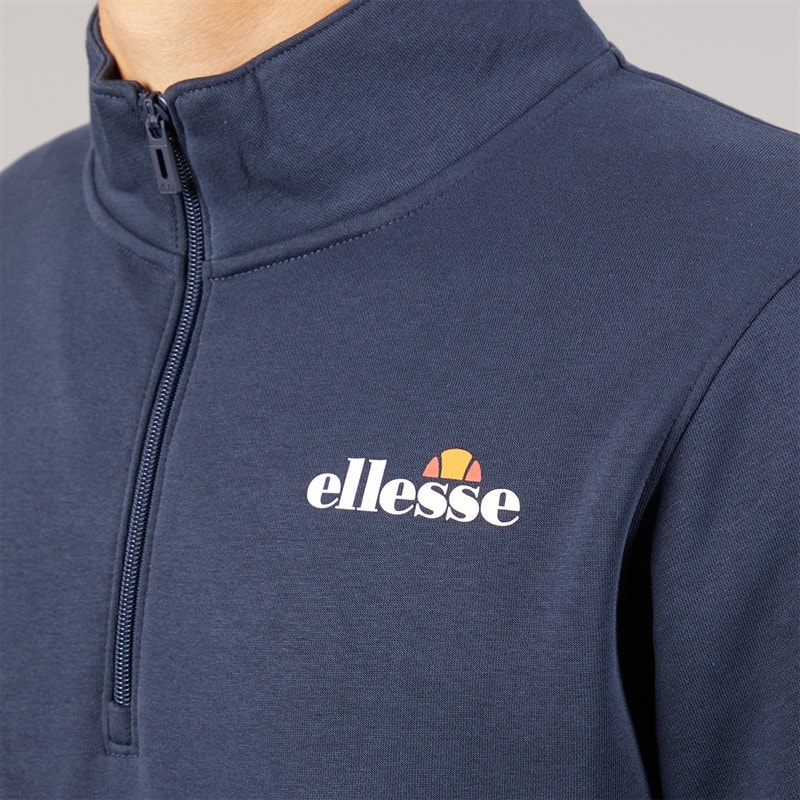 Mens Benevento 1/4 Zip Sweatshirt Navy - Image 3