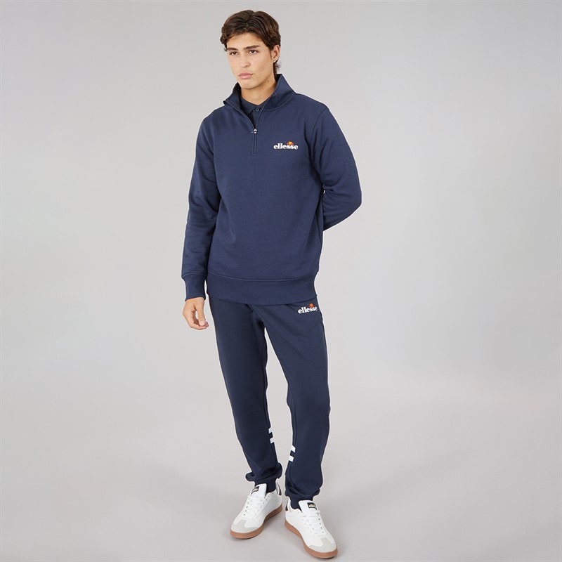 Mens Benevento 1/4 Zip Sweatshirt Navy - Image 4