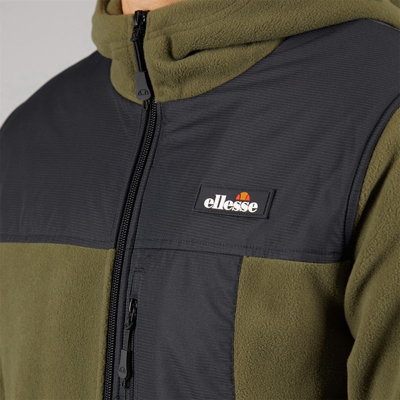 Mens Caprio Hooded Fleece Jacket Khaki - Image 5