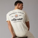 Mens Lyon Relaxed Fit Back Logo T-Shirt Off White