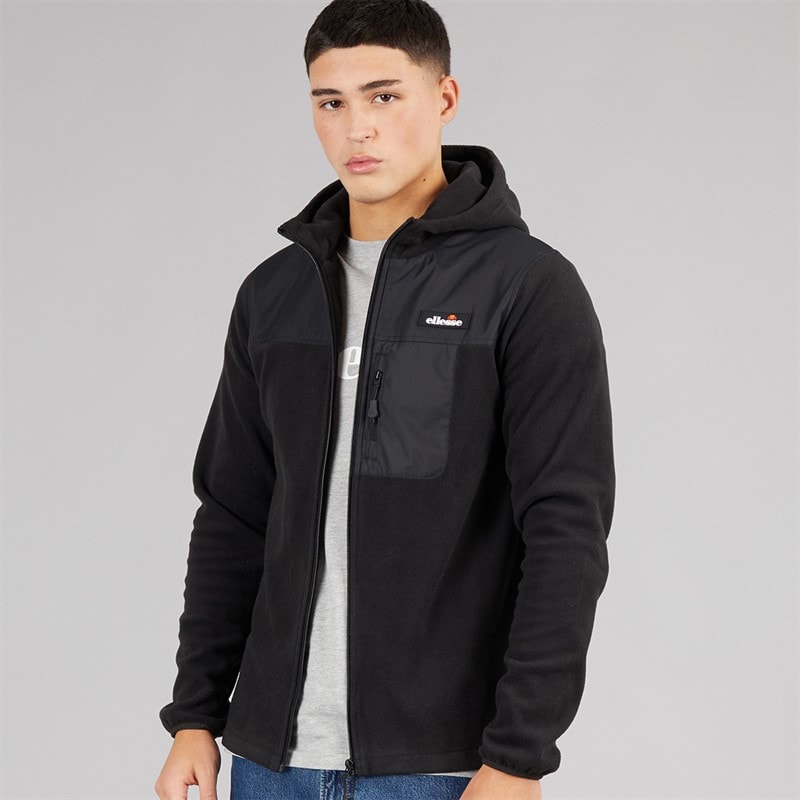 Mens Caprio Hooded Fleece Jacket Black - Image 1