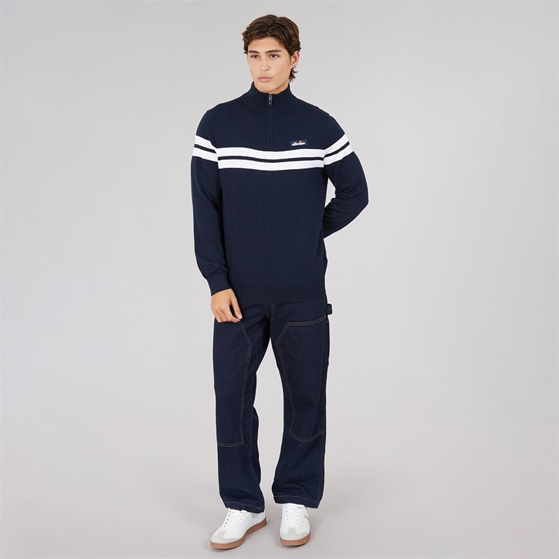 Mens Dison 1/2 Zip Knitted Jumper Navy - Image 4