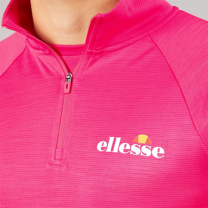 Mens Brandon 1/4 Zip Running Top Hot Pink - Image 3