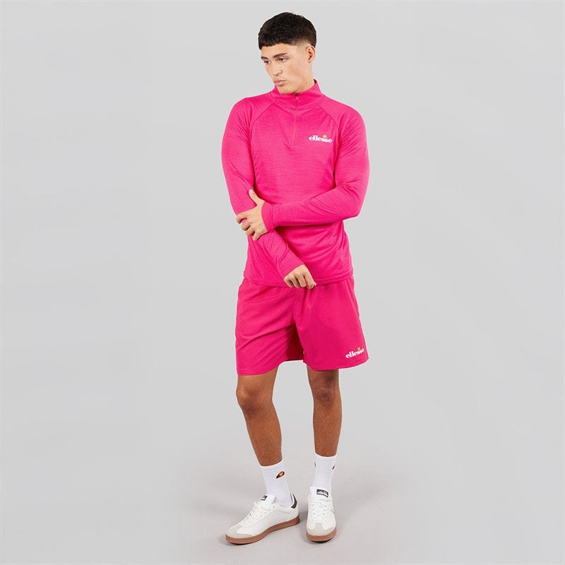 Mens Brandon 1/4 Zip Running Top Hot Pink - Image 4