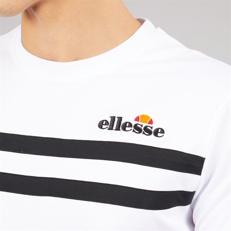 Mens Squalius Retro Stripe T-Shirt White - Image 3