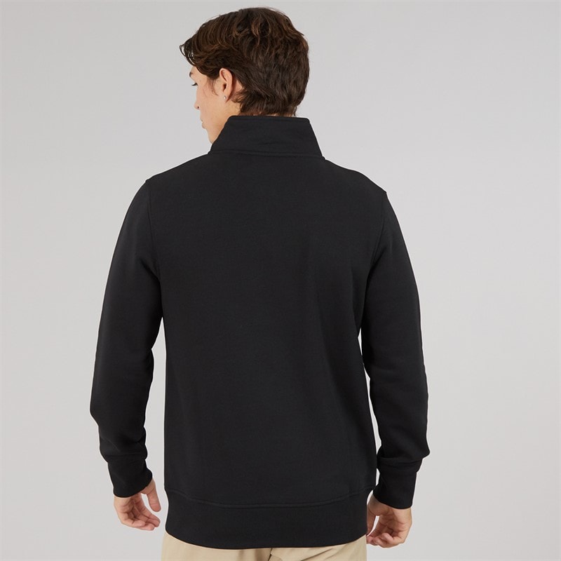 Mens Benevento 1/4 Zip Sweatshirt Black - Image 2