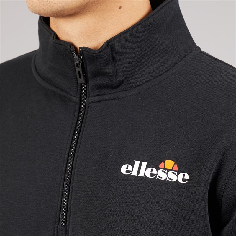 Mens Benevento 1/4 Zip Sweatshirt Black - Image 3