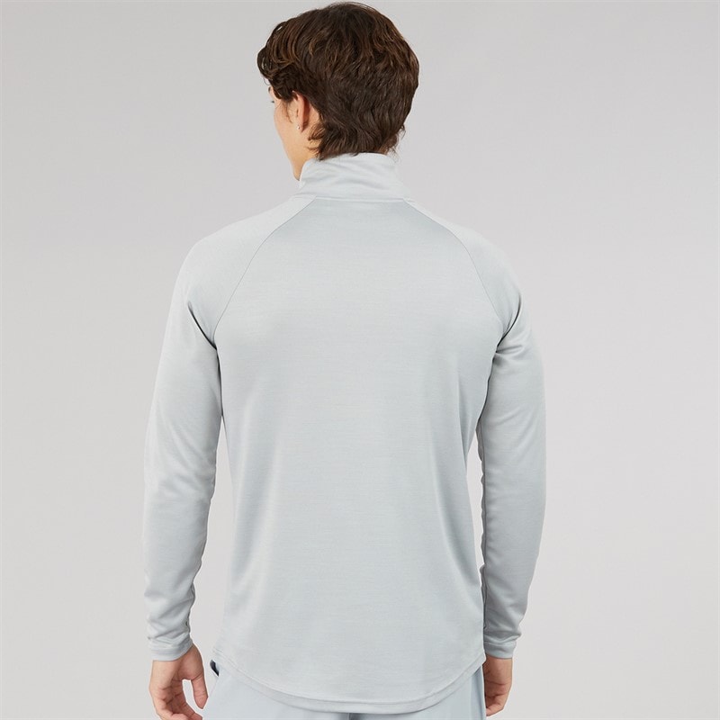 Mens Brandon 1/4 Zip Running Top Grey - Image 2