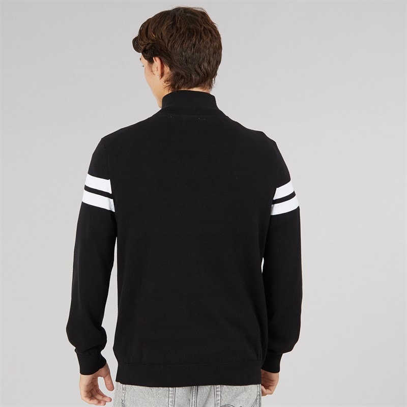 Mens Dison 1/2 Zip Knitted Jumper Black - Image 2