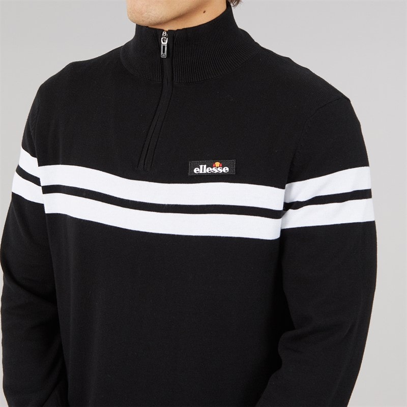 Mens Dison 1/2 Zip Knitted Jumper Black - Image 3