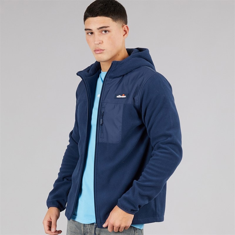 Mens Caprio Hooded Fleece Jacket Navy - Image 1