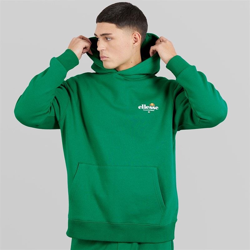Mens Recke Relaxed Fit Hoodie Green - Image 2