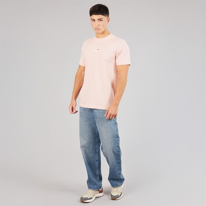 Mens Ollio 2 Central Logo T-Shirt Light Pink - Image 4