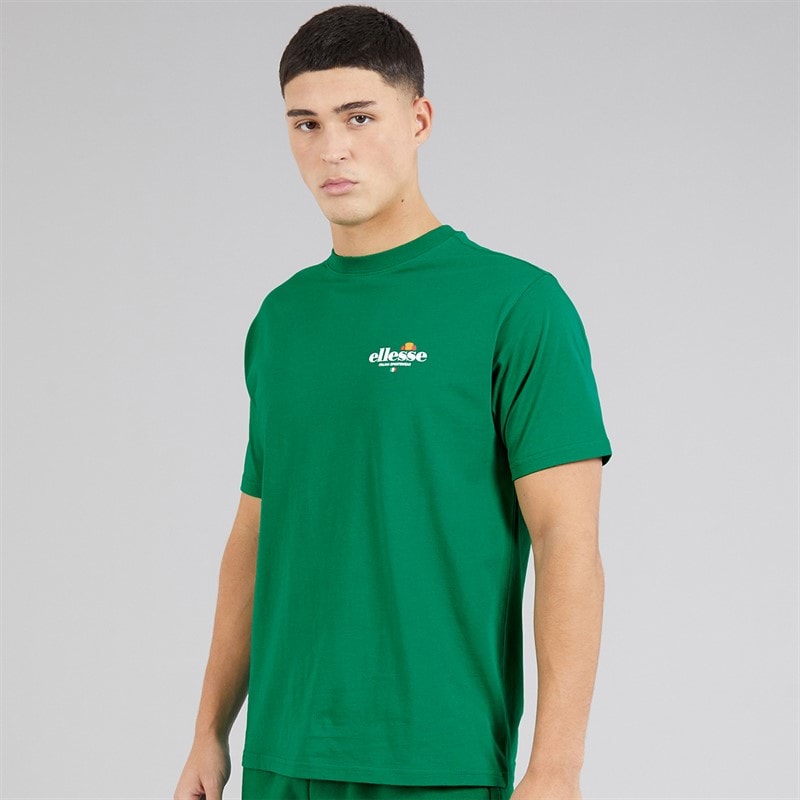 Mens Lyon Relaxed Fit Back Logo T-Shirt Green - Image 2