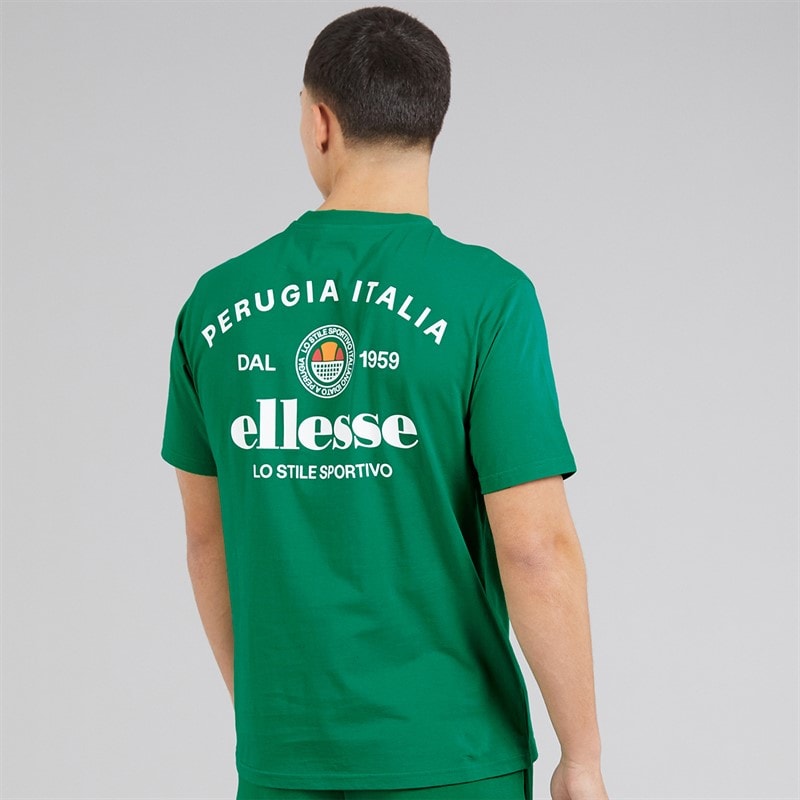 Mens Lyon Relaxed Fit Back Logo T-Shirt Green - Image 3