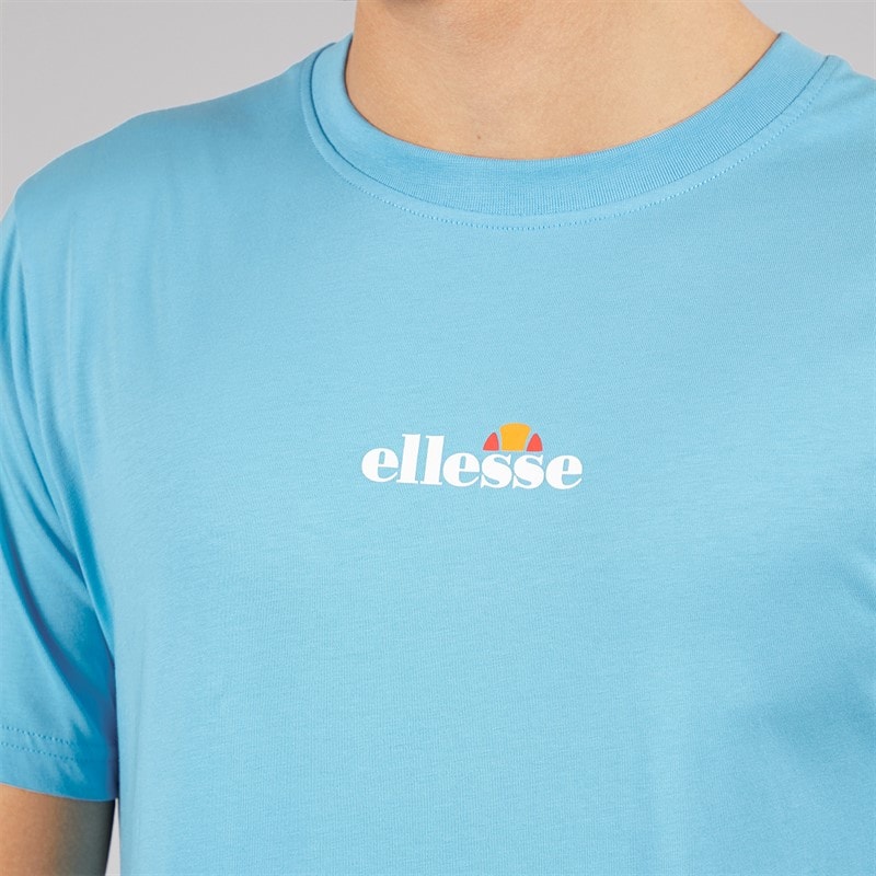 Mens Ollio 2 Central Logo T-Shirt Blue - Image 3