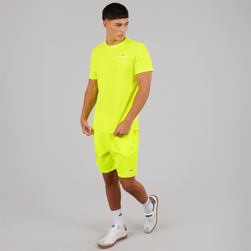 Mens Beveth 7 Inch Running Shorts Neon Yellow - Image 4