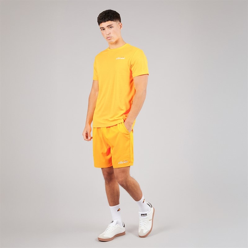 Mens Beveth 7 Inch Running Shorts Orange - Image 3