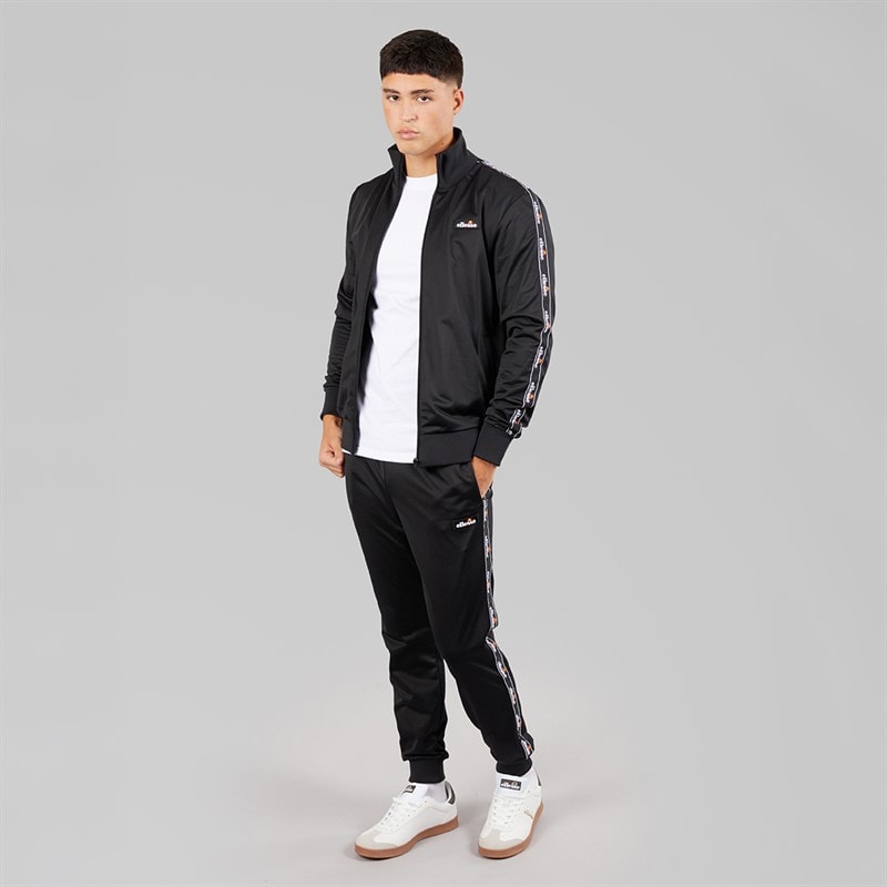 Mens Barelo Taped Poly Tracksuit Black - Image 4