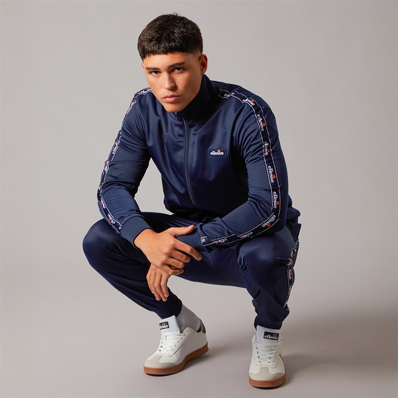 Mens Barelo Taped Poly Tracksuit Navy - Image 4