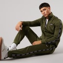 Mens Barelo Taped Poly Tracksuit Khaki