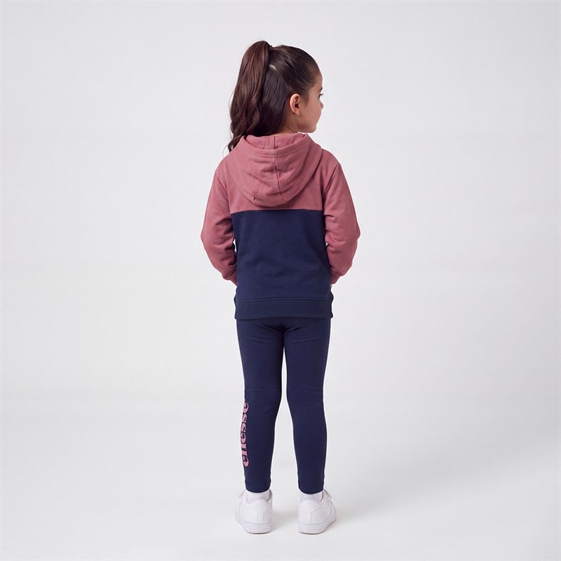 Girls Maria Logo Leggings Set Rose/Navy - Image 2