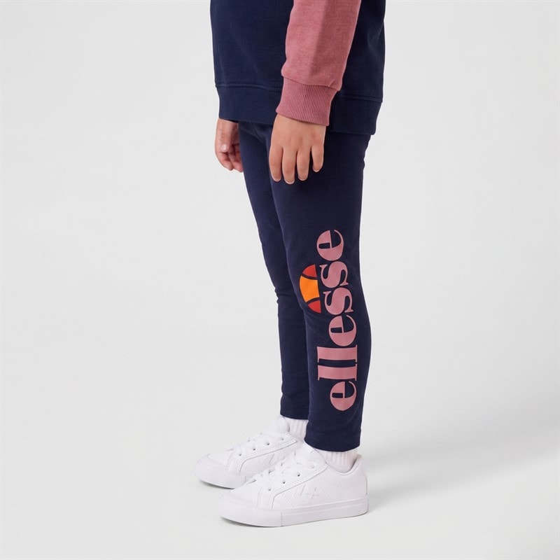 Girls Maria Logo Leggings Set Rose/Navy - Image 5