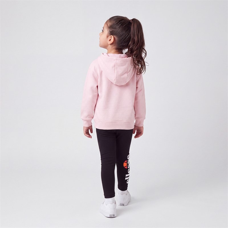 Girls Anya Logo Hoodie And Leggings Set Pink/Black - Image 2