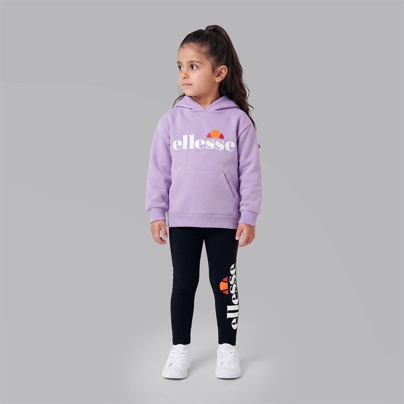 Ellesse Girls Liliana Logo Hoodie And Leggings Set Lilac/Black