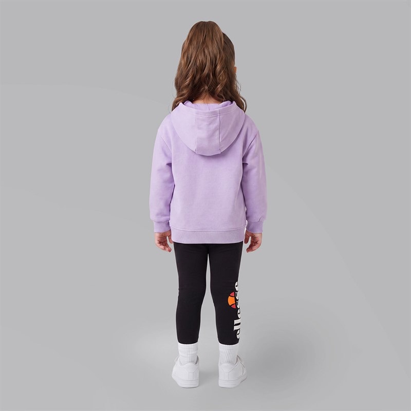 Girls Liliana Logo Hoodie And Leggings Set Lilac/Black - Image 2