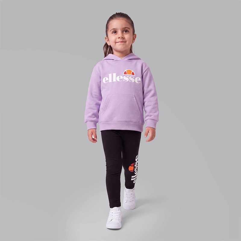 Girls Liliana Logo Hoodie And Leggings Set Lilac/Black - Image 3