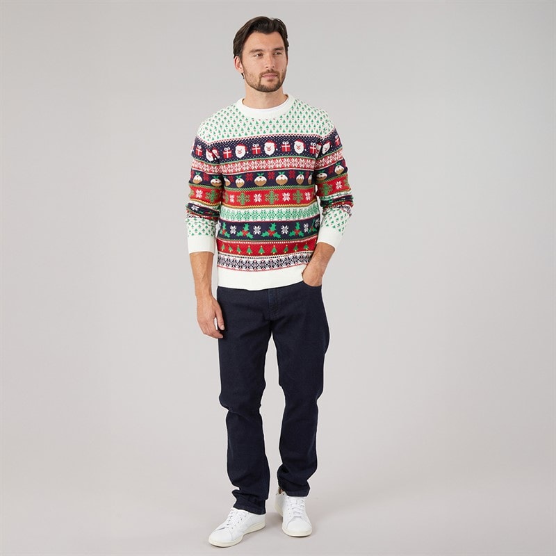 Mens Jacquard Christmas Jumper Multi - Image 3