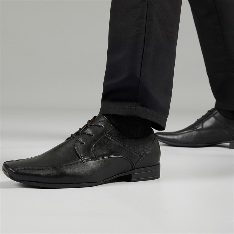 Mens Brent Tramline Lace Shoes Black - Image 1