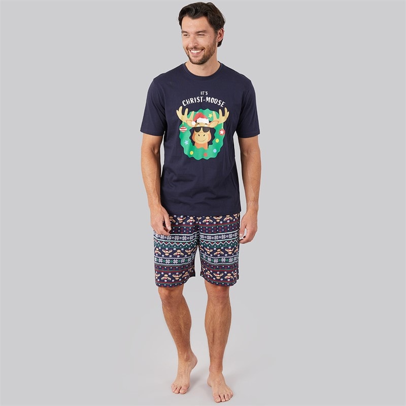 Mens Christmas Moose Pyjama Set Multi - Image 2