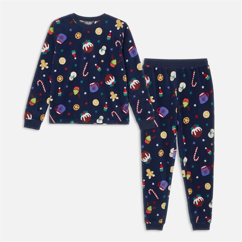 Fluid Kids Christmas Microfleece Set Multi Navy