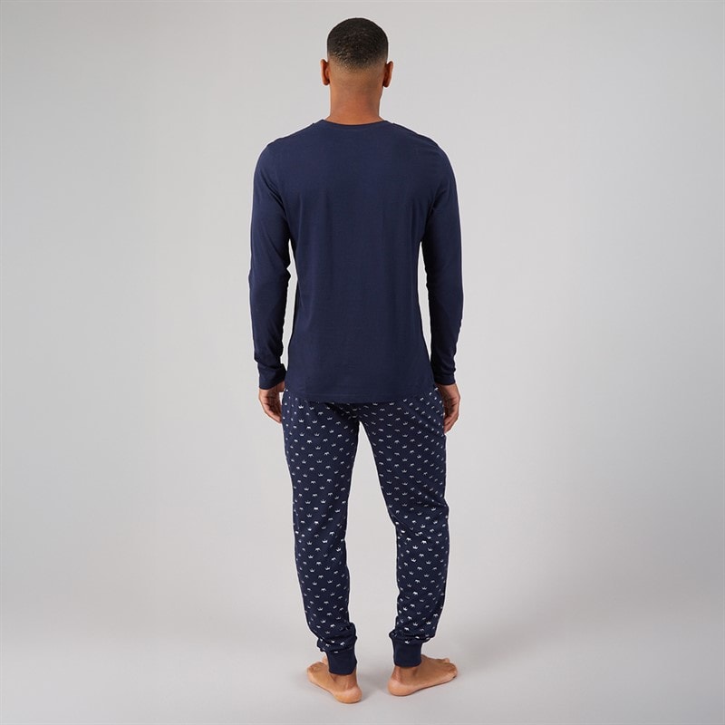 Mens Matching Lord Pyjama Set Navy - Image 2