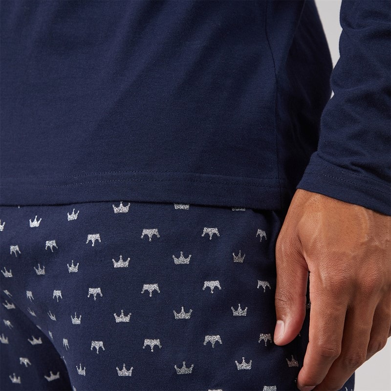 Mens Matching Lord Pyjama Set Navy - Image 3